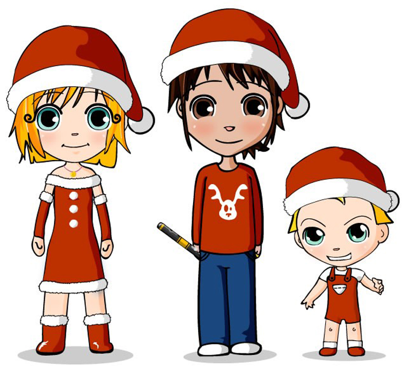 desenho natalino familia