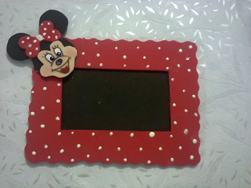 porta retrato em eva minnie