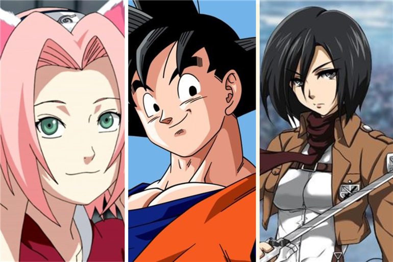 Nomes de personagens de animes masculinos e femininos